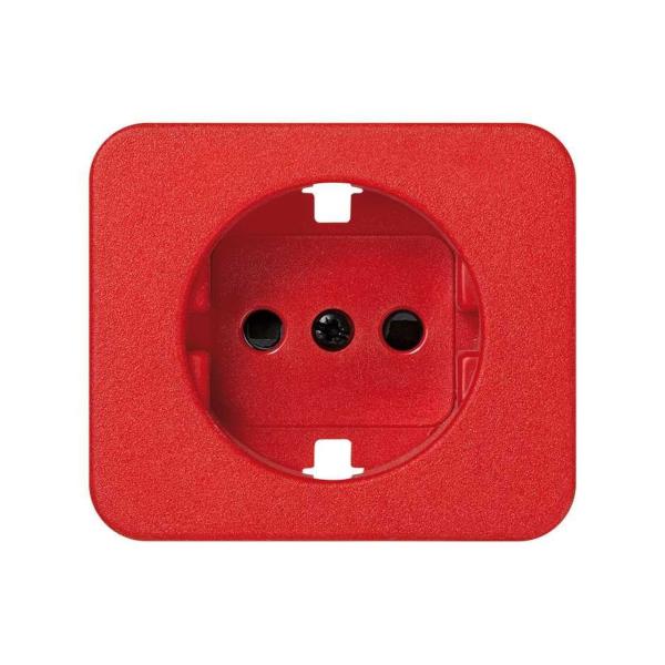 TAPA ENCHUFE SIMON 75 2P+TT LATERAL SCHUKO+SEGURIDAD ROJO