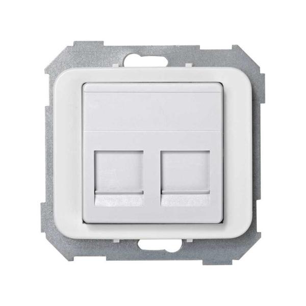 TAPA INFORMTICA UNIVERSAL SIMON 75 CON 2 CONECTORES BLANCO