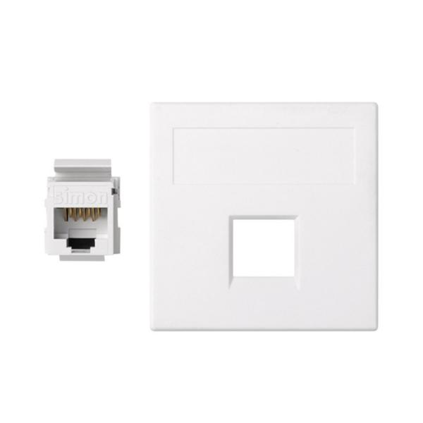 PLACA V&D PLANA SG SIMON 500 CIMA CON 1 CONECTOR 6UTP BLANCO