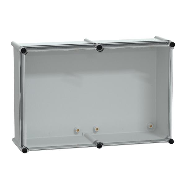 Caja modular aislante PanelSeT PLS, cuerpo poliéster, tapa transparente IP66 36x54x18cm