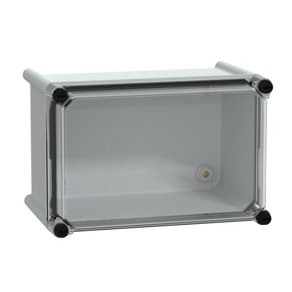 Caja modular aislante PanelSeT PLS, cuerpo poliéster, tapa transparente IP66 18x27x18cm