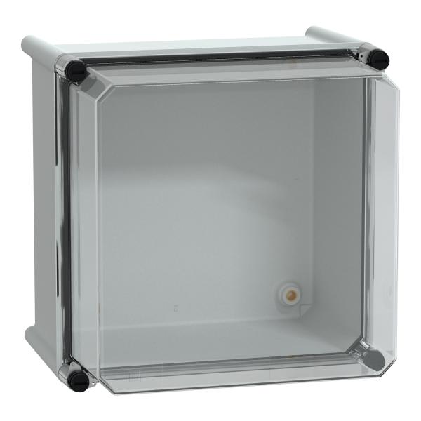 Caja modular aislante PanelSeT PLS, cuerpo poliéster, tapa transparente IP66 27x27x23cm