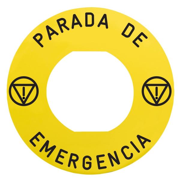 ETIQUETA CIRCULAR 60mm 'PARADA DE EMERGENCIA'