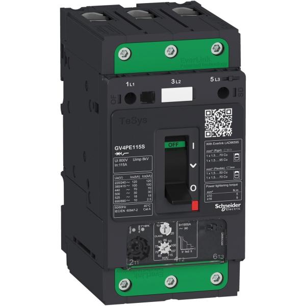 DISYUNTOR MAGNTICO TRMICO GV4PE 115A 100kA CON EVERLINK