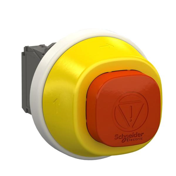 PULSADOR LUMINOSO XB5 STOP BLANCO / ROJO 24V GDP 1 NA+1 NC