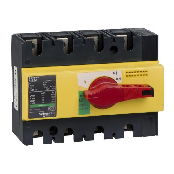 INTERRUPTOR / SECCIONADOR COMPACT 125A 4P EMPOTRABLE ROJO