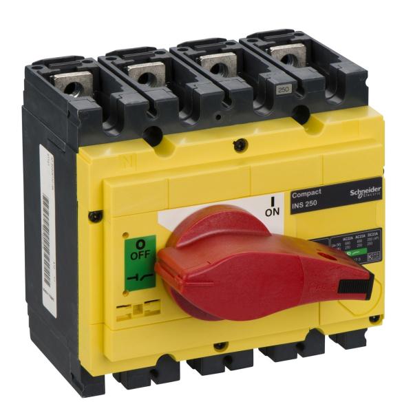 INTERRUPTOR INTERPACT INS250 4P TAPA EMPOTRABLE ROJA