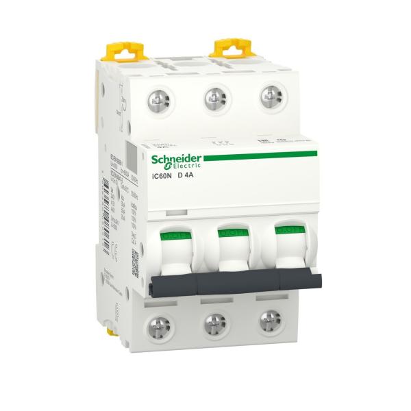 INTERRUPTOR AUTOMÁTICO MAGNETOTÉRMICO iC60N 3P 4A CURVA-D