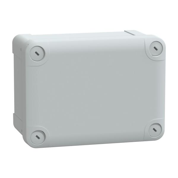 Caja industrial de policarbonato; PanelSeT TBP IP66 IK08 164X121X87 tapa PC ciega altur 20mm