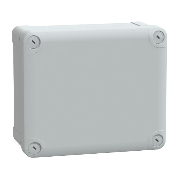 Caja industrial de policarbonato; PanelSeT TBP IP66 IK08 RAL7035 Int.H175W150D80 Ext.H193W164D87 Tapa ciega H20