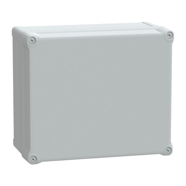 Caja industrial de policarbonato; PanelSeT TBP IP66 IK08 RAL7035 Int.H325W275D160 Ext.H341W291D168 Tapa ciega H60