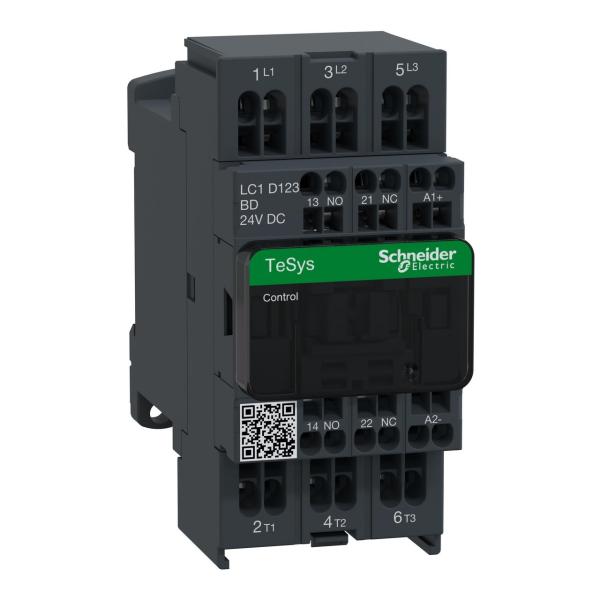 CONTACTOR 12A 1 NA/1 NC 24V CC-AR ANTIPARSITO RESORTE