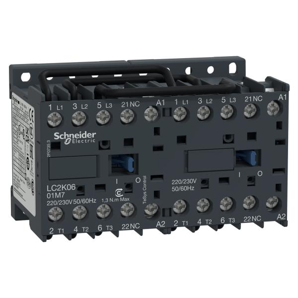 TeSys K - Contactor inversor 3P - AC-3 <=440 V 12 A - bobina 220...230 V CA