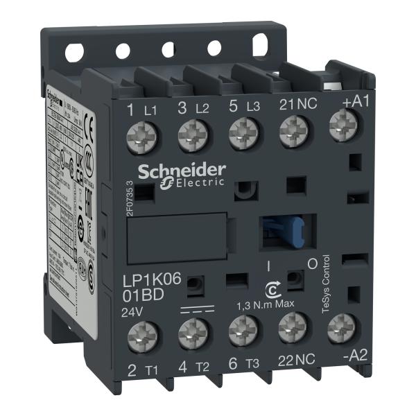 Contactor TeSys K - 3P(3 NA) - AC-3 - <= 440 V 9 A - 24 V bobina CC
