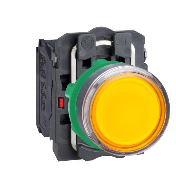 PULSADOR LUMINOSO RASANTE DIMETRO 22 24V AMARILLO EMBELLECEDOR PLSTICO