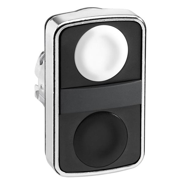 CABEZA PULSADOR DOBLE BLANCO STOP / NEGRO IP66 SIN MARCAR