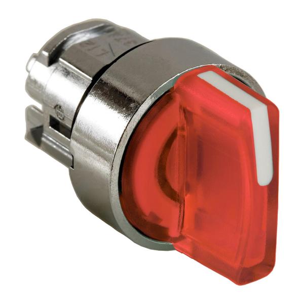 CABEZA SELECTOR DIMETRO 22 CON 3 FIJAS MANETA LARGA ROJA EMBELLECEDOR METLICO