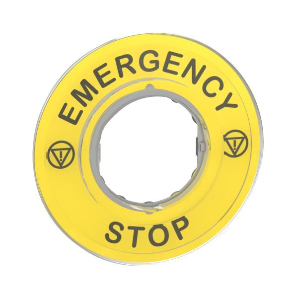 ETIQUETA MARCADA DIMETRO 60 PARADA DE EMERGENCIA "EMERGENCY STOP"/LOGO ISO13850