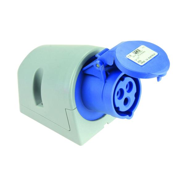 BASE MURAL PROTECCIN 16A 2 POLOS 230V 6h AZUL