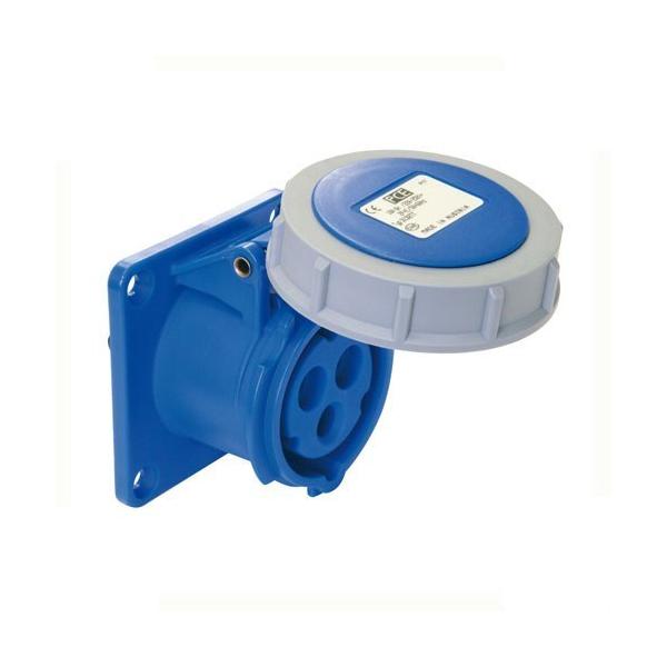 BASE EMPOTRAR RECTA ESTANCA 16A 2 POLOS 230V 6h AZUL