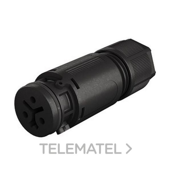 CONECTOR AÉREO IP68 RST08i 2P H CONEXIÓN TORNILLO NEGRO