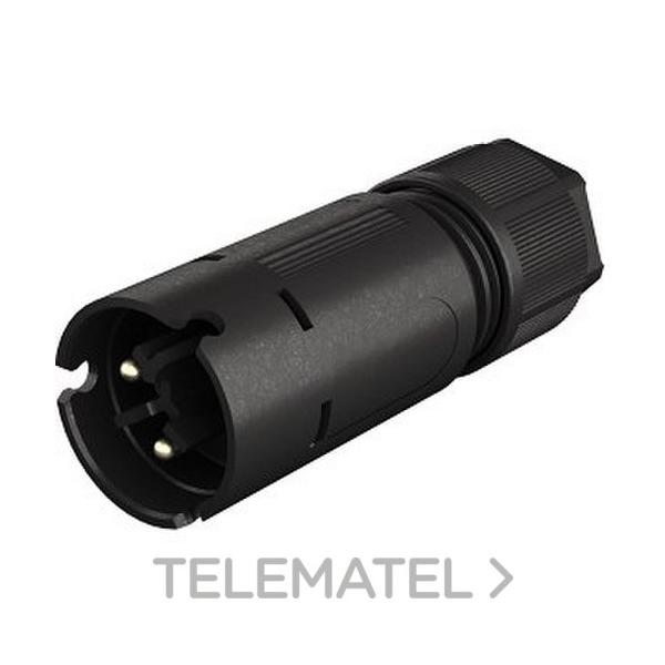 CONECTOR AÉREO IP68 RST08i 2P M CONEXIÓN TORNILLO NEGRO