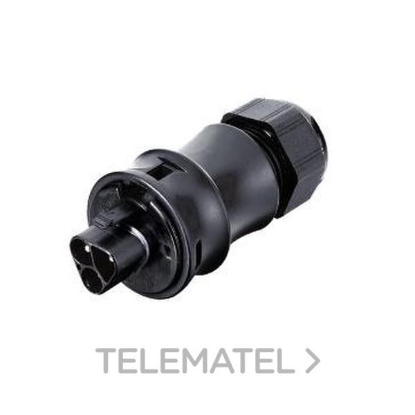 CONECTOR M 3P AÉREO TORNILLO PRENSAESTOPAS NEGRO