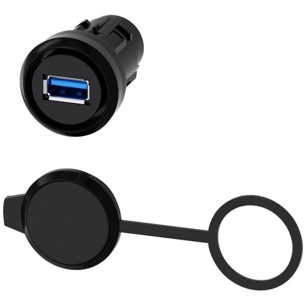 CONEXIN USB, 22mm, PLSTICO, NEGRO