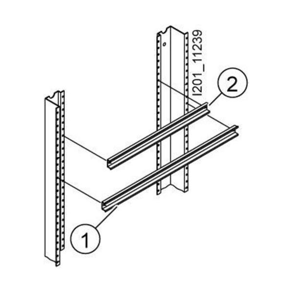 SOPORTE BORNA HORIZONTAL LARGO 600mm PARA MONTAJE ANTERIOR