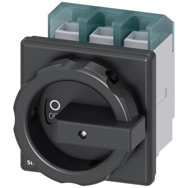 INTERRUPTOR 3LD2 3 POLOS 100A 4 ORIFICIOS FRONTAL NEGRO