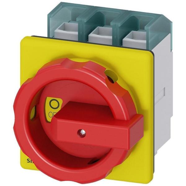 INTERRUPTOR 3LD2 3 POLOS 100A 4 ORIFICIO FRONTAL ROJO / AMARILLO