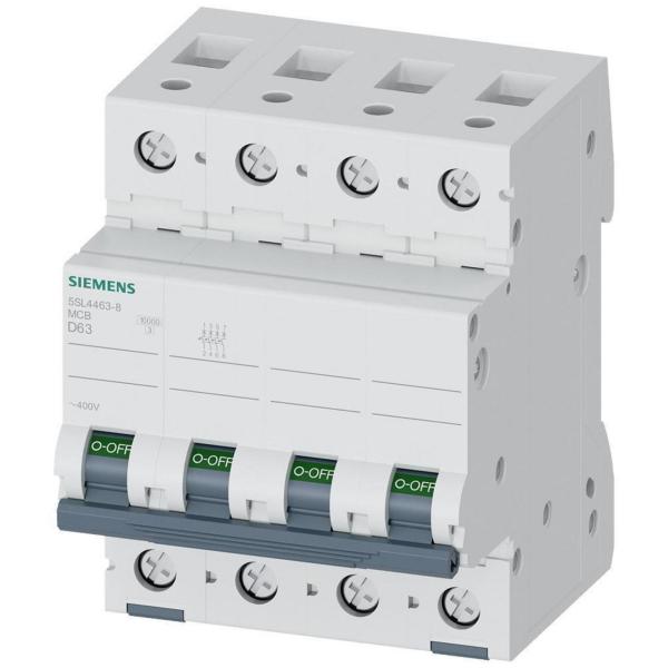 INTERRUPTOR AUTOMÁTICO 5SL4 10kA CURVA-D 4 POLOS 63A 70mm