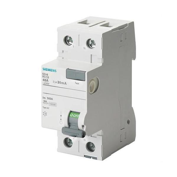 INTERRUPTOR DIFERENCIAL 5SV CLASE-AC 2 POLOS 25A 300mA 70mm