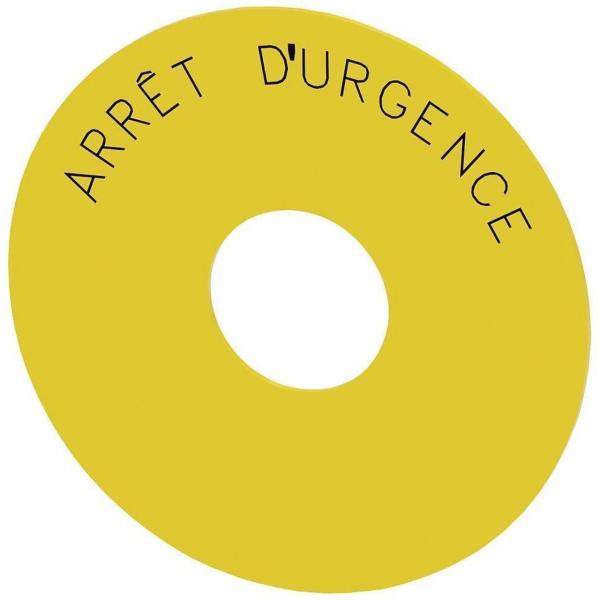 PLACA FONDO PULSADOR SETA CON INSCRIPCIN: ARRT D'URGENCE