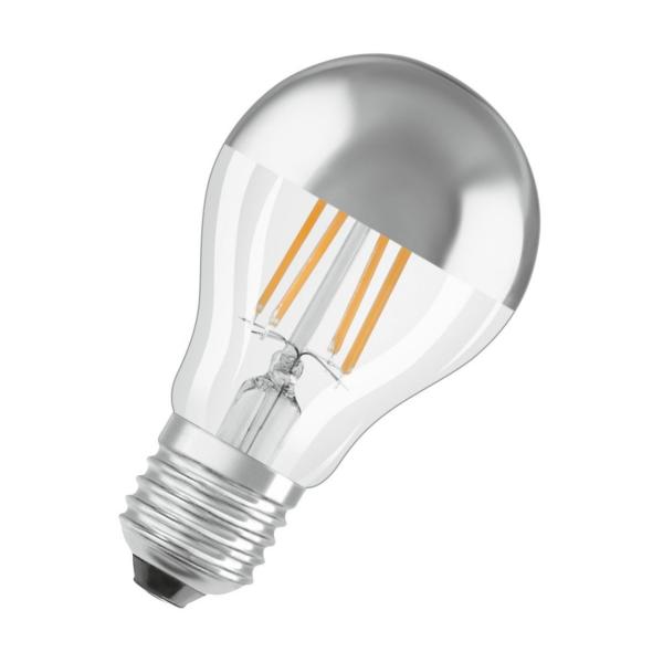 LMPARA LED CLASSIC A 50 CPULA PLATA NO-DIM 6,5W/827 E27